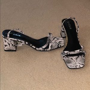 Snakeskin heeled sandals bnwt
